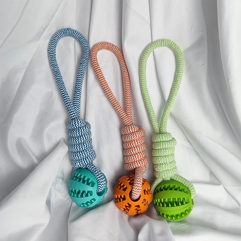 Interactive Rubber Dog Toys with Treats and Ropes