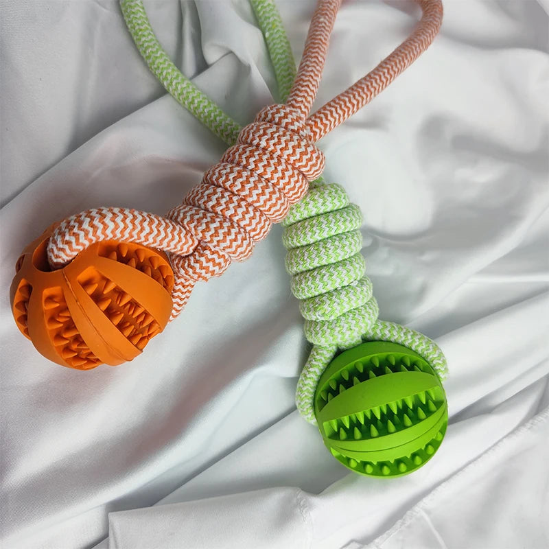 Interactive Rubber Dog Toys with Treats and Ropes