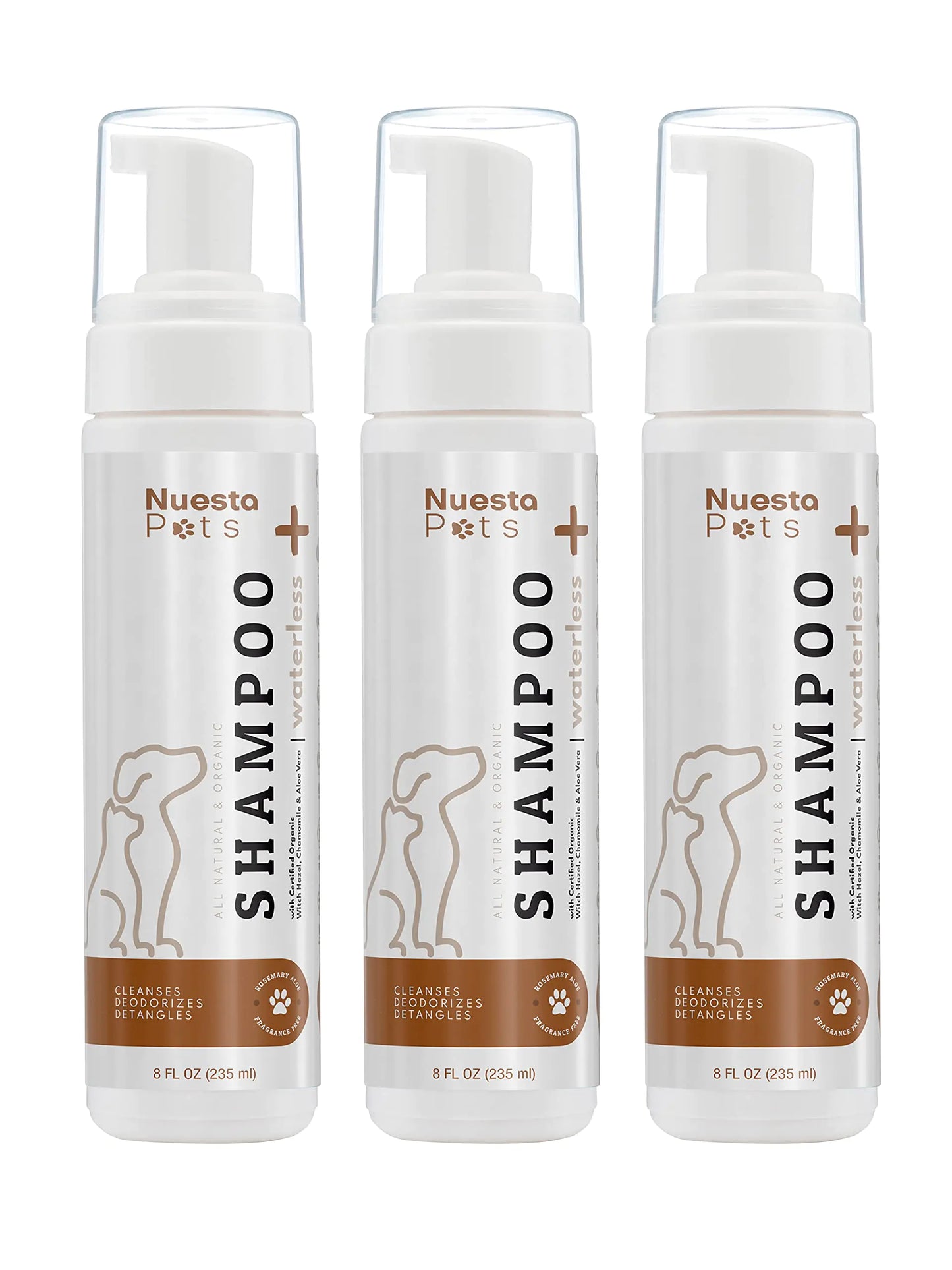 Nuesta Pets No-Rinse Foaming Pet Shampoo – Hypoallergenic & Waterless