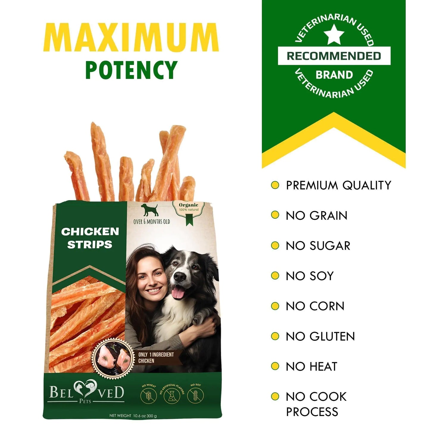 Premium Organic Chicken Dog Treats | Rawhide-Free, High-Protein, Dental-Friendly