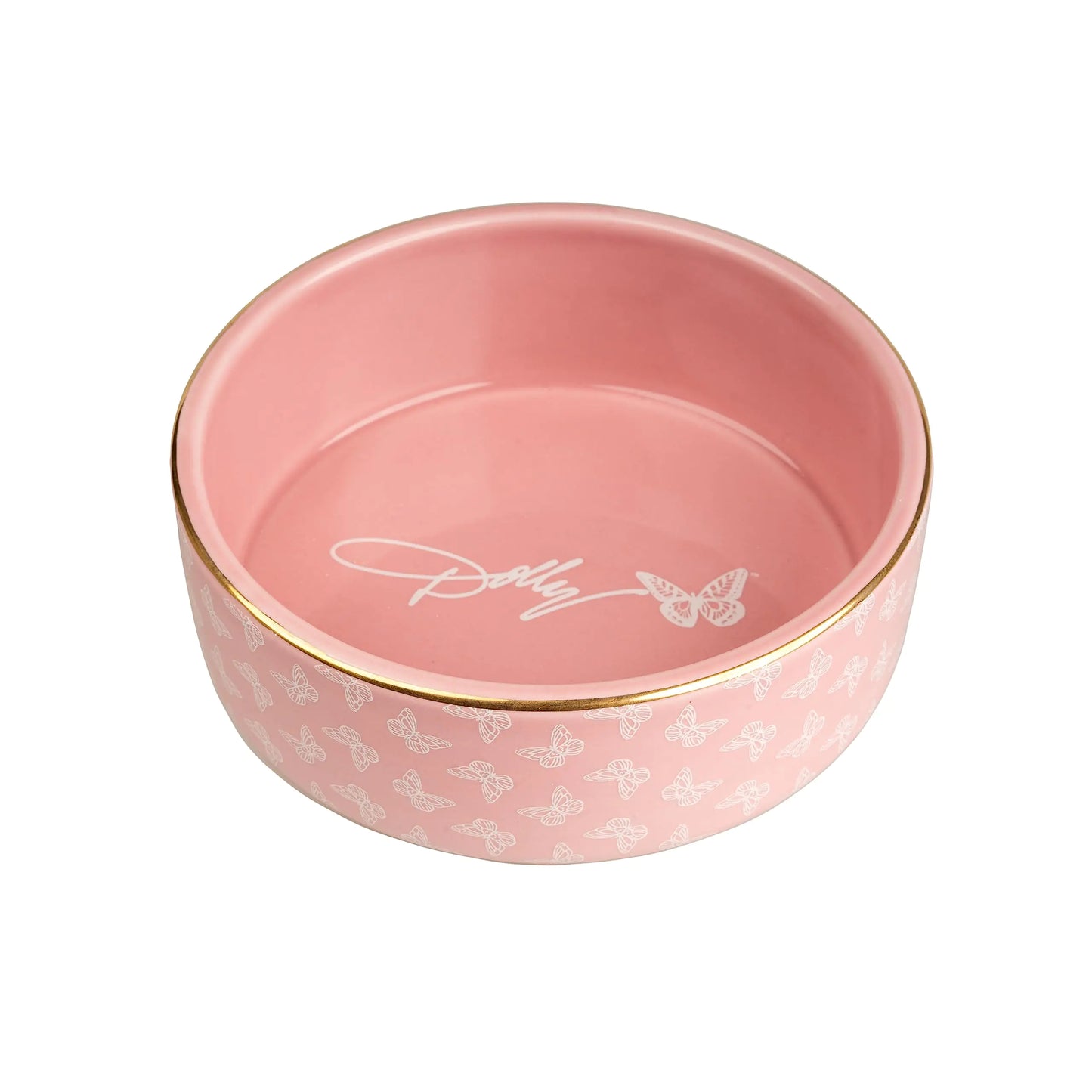 Doggy Parton Pink Butterfly Dog Bowl | Glamour Meets Mealtime
