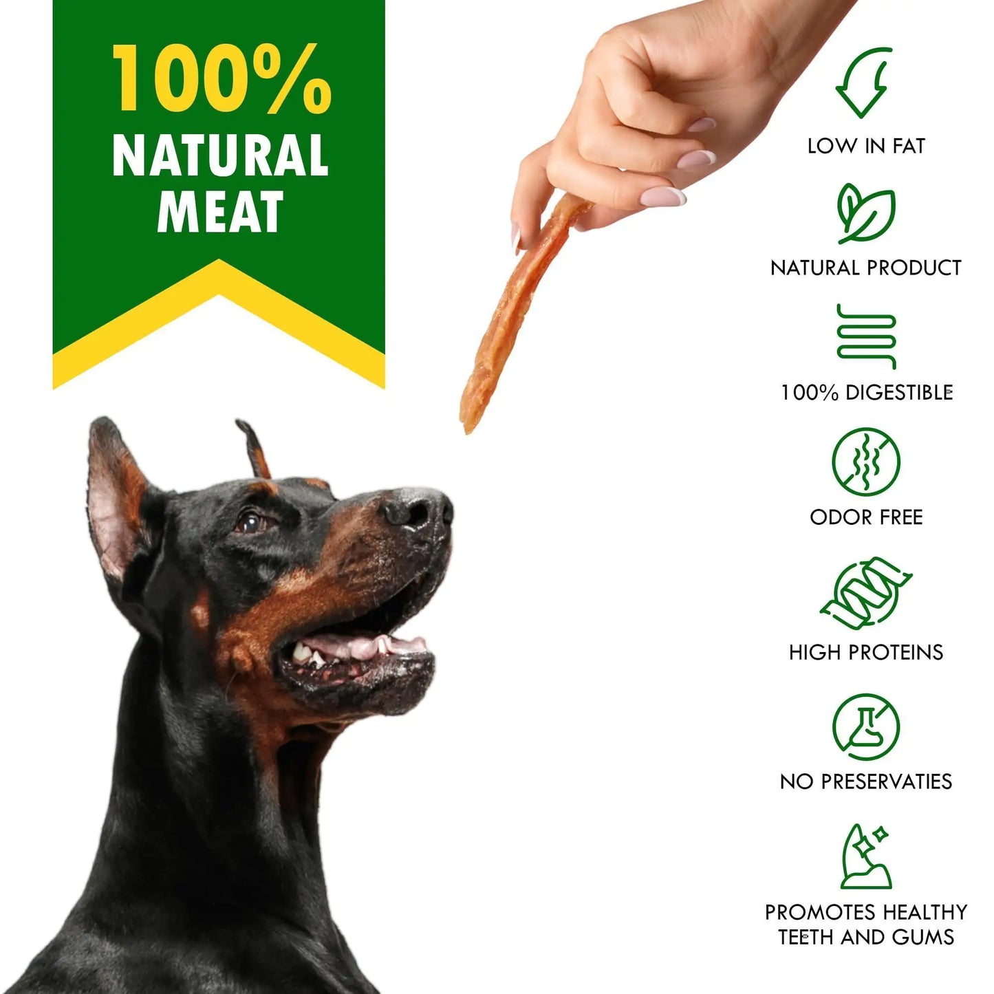 Premium Organic Chicken Dog Treats | Rawhide-Free, High-Protein, Dental-Friendly
