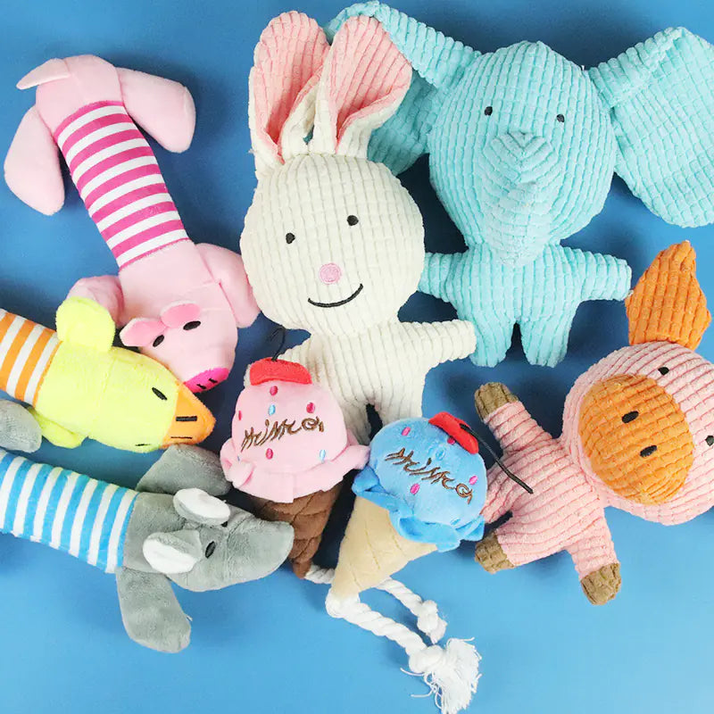 Durable Cartoon Plush Dog Toy – Soft Chew Toy for Small & Large Dogs
