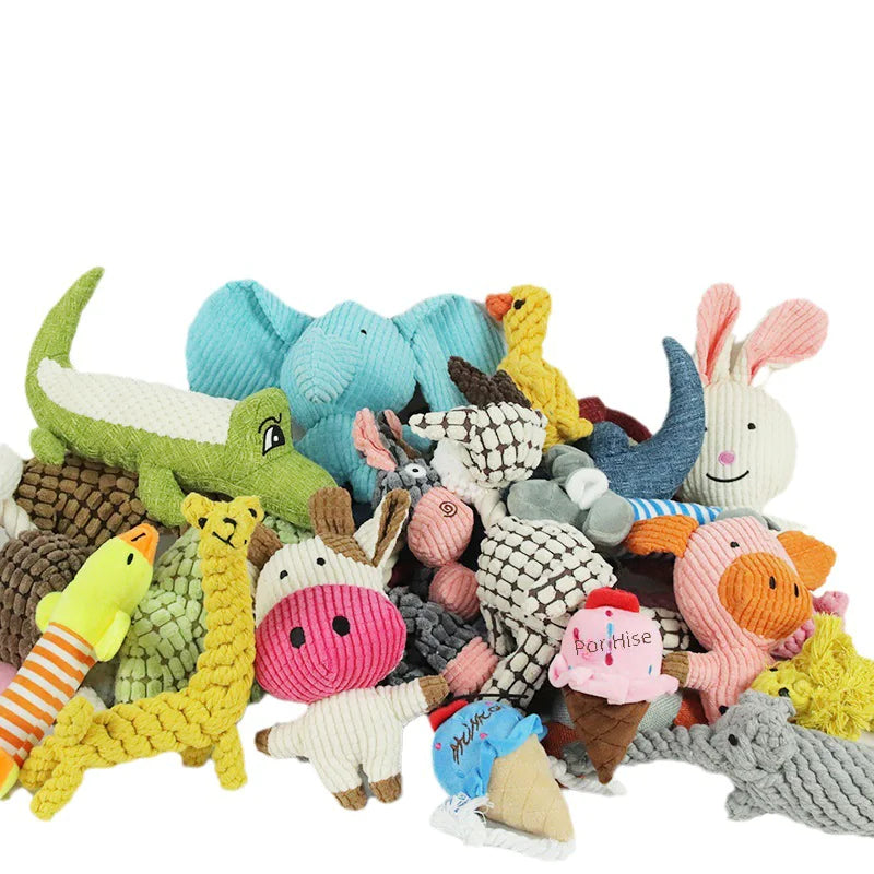 Durable Cartoon Plush Dog Toy – Soft Chew Toy for Small & Large Dogs