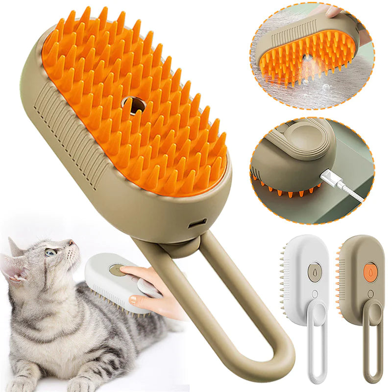3-in-1 Multi-Functional Pet Grooming Brush |Steam, Deshedding & Massage Tool for Dogs and Cats