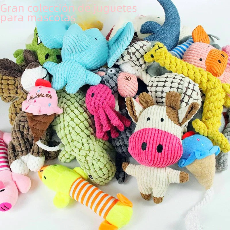 Durable Cartoon Plush Dog Toy – Soft Chew Toy for Small & Large Dogs
