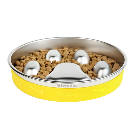Stainless Steel Slow Feeder Dog Bowl | Non-Slip & Anti-Rust Design