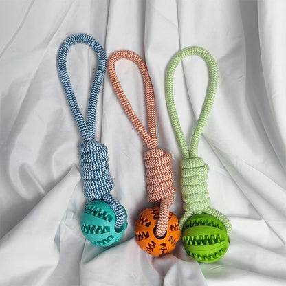 Interactive Rubber Dog Toys with Treats and Ropes