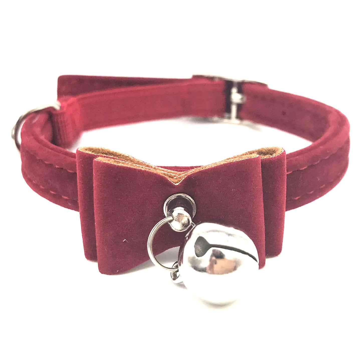 Pet Collar Bell Bow  Stylish Flocking Cat Collar with Bell