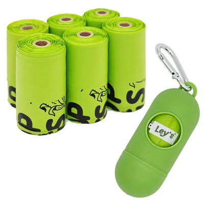 Leys Compostable Dog Poop Bags | Eco-Friendly Plant-Based Biodegradable Waste Bags with Easy Tie Handles