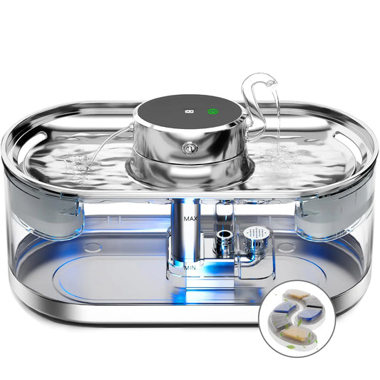 Wireless Stainless Steel Cat Water Fountain 3L