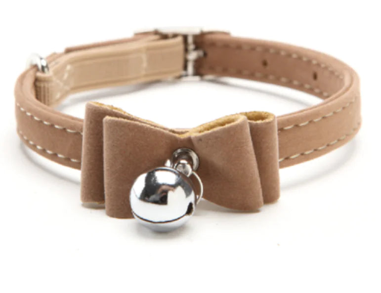 Pet Collar Bell Bow  Stylish Flocking Cat Collar with Bell