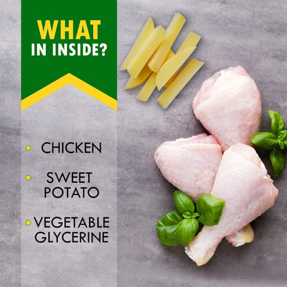 Natural Dog Chew Treats – Chicken-Wrapped Sweet Potato, Grain-Free Snacks