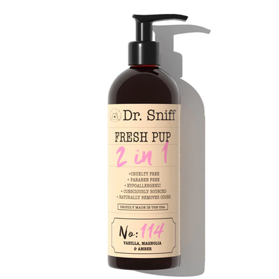 Dr. Sniff 2-in-1 Pet Shampoo & Conditioner – Fresh Pup Scent – USA Made