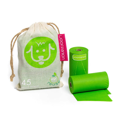 Home Compostable Dog Poop Bags | 45 Leakproof Biodegradable Bags (3 Rolls)
