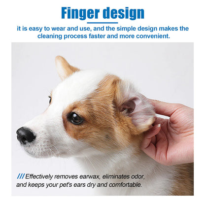 Yegbong Pet Cleaning Finger Wipes for Ear Care – Gentle Ear Cleaning for Dogs & Cats